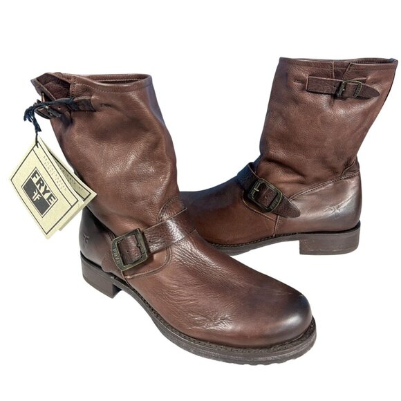 New FRYE Veronica Slouch Short Boots 10 Brown Leather HTF Vintage $428 - Picture 5 of 16
